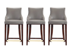 Shubert Counter Stool in Dark Taupe (set of 3) - Ornate Home