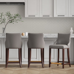 Shubert Counter Stool in Dark Taupe (set of 3) - Ornate Home