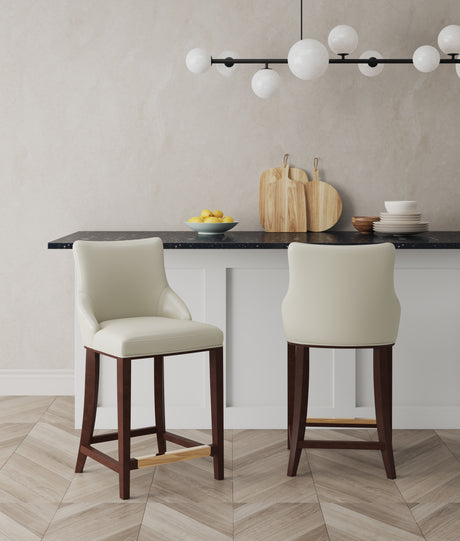 Shubert Counter Stool in Ivory (set of 2) - Ornate Home