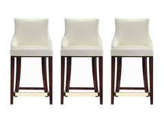 Shubert Counter Stool in Ivory (set of 3) - Ornate Home