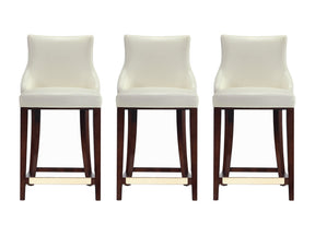Shubert Counter Stool in Ivory (set of 3) - Ornate Home