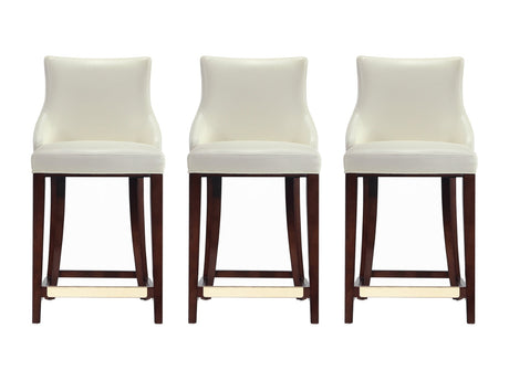 Shubert Counter Stool in Ivory (set of 3) - Ornate Home