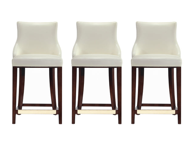 Shubert Counter Stool in Ivory (set of 3) - Ornate Home