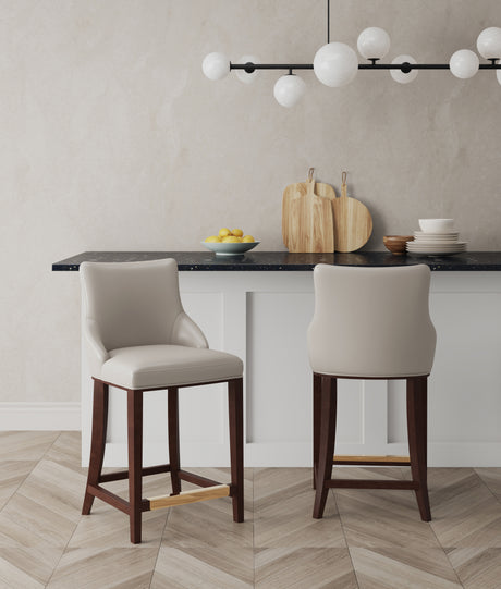 Shubert Counter Stool in Light Grey (set of 2) - Ornate Home