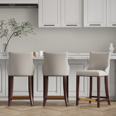 Shubert Counter Stool in Light Grey (set of 3) - Ornate Home