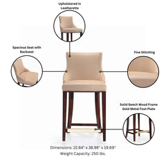 Shubert Counter Stool in Tan - Ornate Home