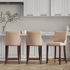 Shubert Counter Stool in Tan (set of 3) - Ornate Home