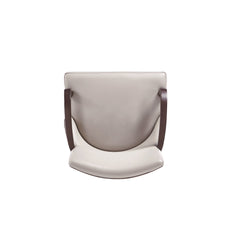 Shubert Faux Leather and Velvet Dining Armchair in Light Grey - Ornate Home