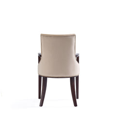Shubert Faux Leather and Velvet Dining Armchair in Tan (set of 2) - Ornate Home