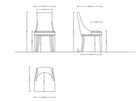 Shubert Faux Leather and Velvet Dining Chair in Light Grey (set of 2) - Ornate Home