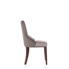 Shubert Faux Leather and Velvet Dining Chair in Light Grey (set of 2) - Ornate Home
