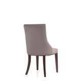 Shubert Faux Leather and Velvet Dining Chair in Light Grey (set of 2) - Ornate Home