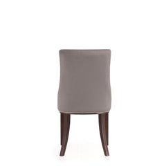 Shubert Faux Leather and Velvet Dining Chair in Light Grey (set of 2) - Ornate Home