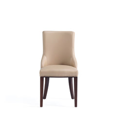 Shubert Faux Leather and Velvet Dining Chair in Tan (set of 2) - Ornate Home