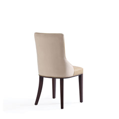 Shubert Faux Leather and Velvet Dining Chair in Tan (set of 2) - Ornate Home