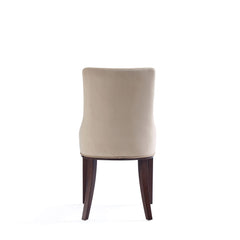 Shubert Faux Leather and Velvet Dining Chair in Tan (set of 2) - Ornate Home