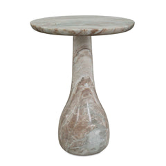 Shura Brown/White Indoor-Outdoor Marble Accent Table - Ornate Home