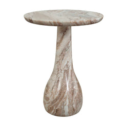 Shura Brown/White Indoor-Outdoor Marble Accent Table - Ornate Home