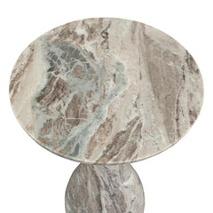 Shura Brown/White Indoor-Outdoor Marble Accent Table - Ornate Home