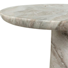 Shura Brown/White Indoor-Outdoor Marble Accent Table - Ornate Home