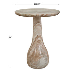 Shura Brown/White Indoor-Outdoor Marble Accent Table - Ornate Home