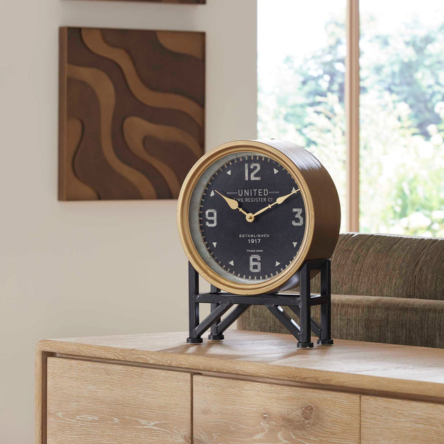 Shyam Black/Gold Table Clocks - Ornate Home