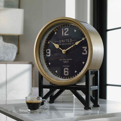 Shyam Black/Gold Table Clocks - Ornate Home