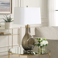 Shyla Bronze/Brown Dark Glass Table Lamp - Ornate Home