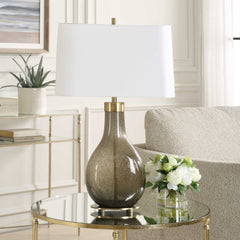 Shyla Bronze/Brown Dark Glass Table Lamp - Ornate Home