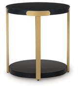 Shylore Black/Brass Finish Occasional Table Set (Set of 3) (Online Special Price) - Ornate Home