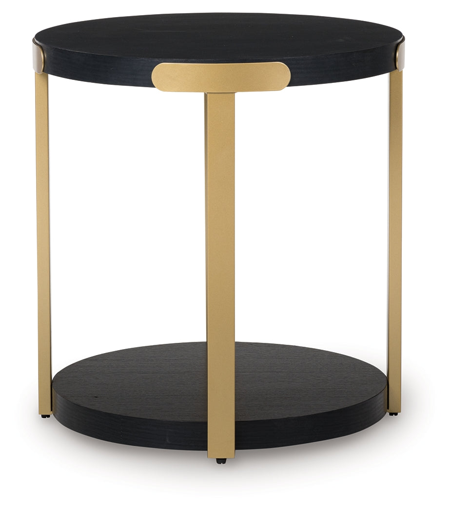Shylore Black/Brass Finish Occasional Table Set (Set of 3) (Online Special Price) - Ornate Home
