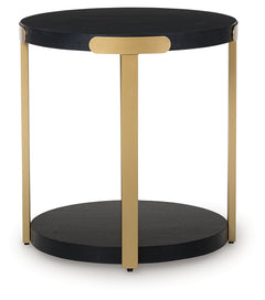 Shylore Black/Brass Finish Occasional Table Set (Set of 3) - Ornate Home