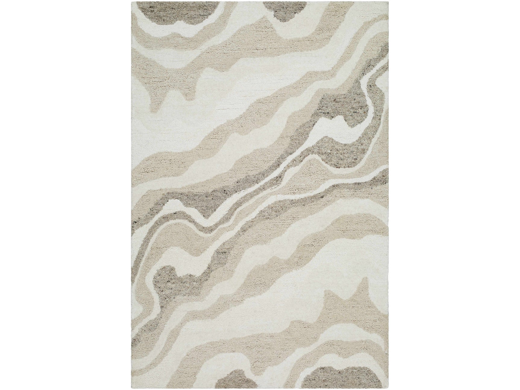 Siani Beige Wool Area Rug - Ornate Home