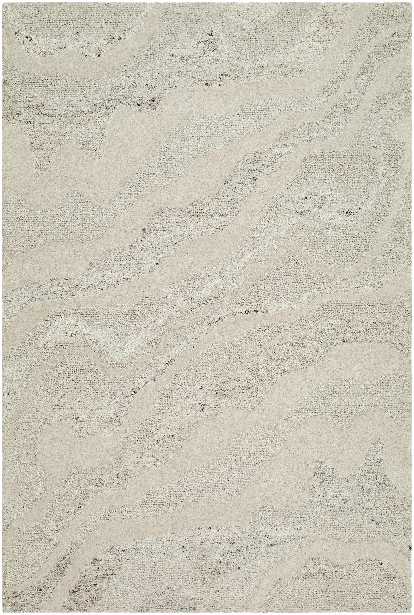 Siani Cream Wool Area Rug - Ornate Home