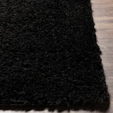 Siari Solid Black Shag Rug - Ornate Home