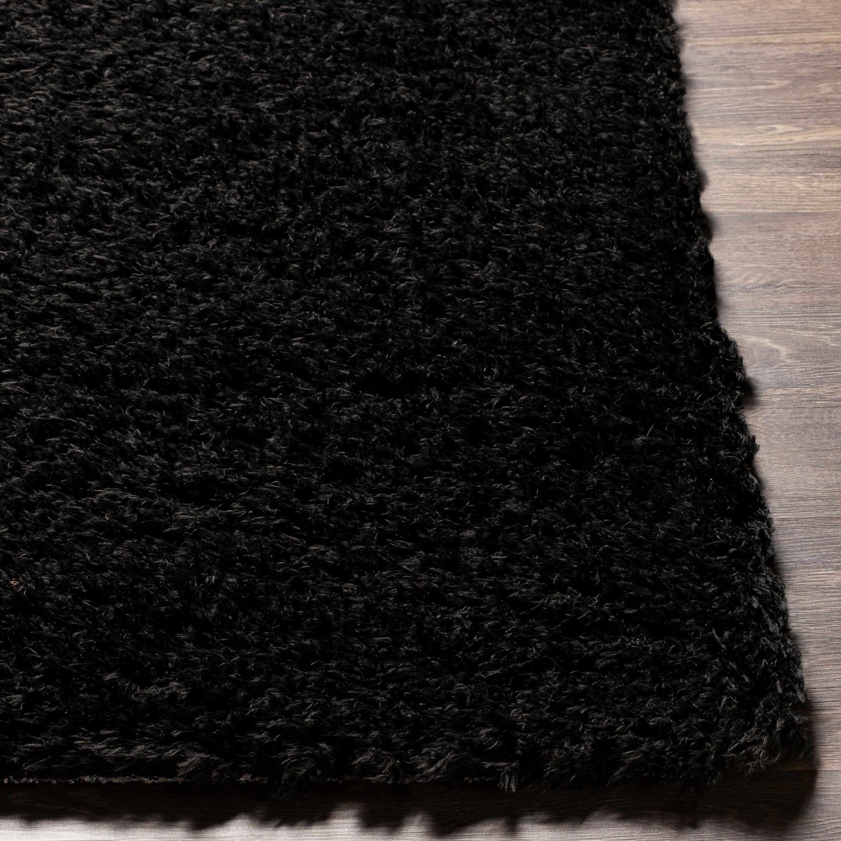 Siari Solid Black Shag Rug - Ornate Home
