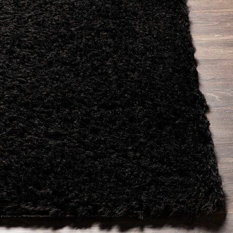 Siari Solid Black Shag Rug - Ornate Home