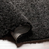 Siari Solid Black Shag Rug - Ornate Home