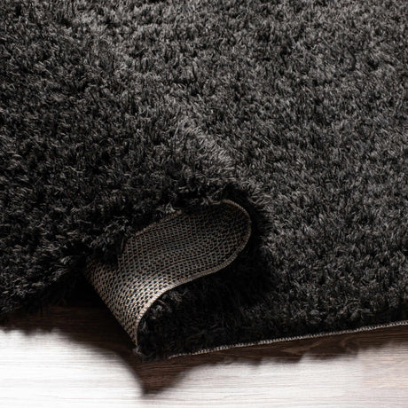 Siari Solid Black Shag Rug - Ornate Home