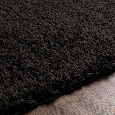 Siari Solid Black Shag Rug - Ornate Home
