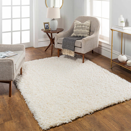 Siari Solid Cream Plush Rug - Ornate Home