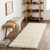 Siari Solid Cream Plush Rug - Ornate Home