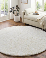 Siari Solid Cream Plush Rug - Ornate Home