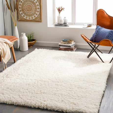 Siari Solid Cream Plush Rug - Ornate Home