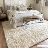 Siari Solid Cream Plush Rug - Ornate Home