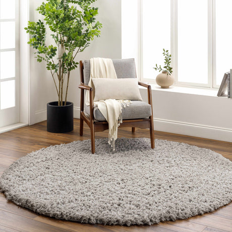 Siari Solid Medium Gray Shag Rug - Ornate Home