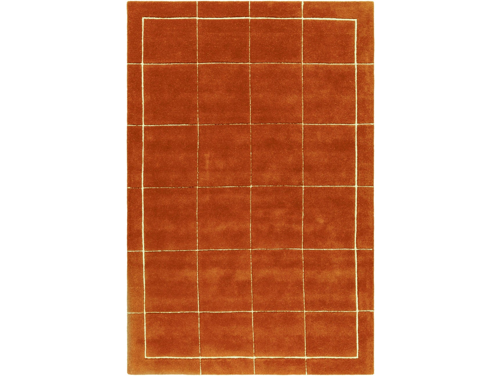Siarl Burnt Orange Checkered Area Rug - Ornate Home