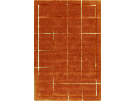 Siarl Burnt Orange Checkered Area Rug - Ornate Home