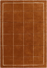 Siarl Burnt Orange Checkered Area Rug - Ornate Home