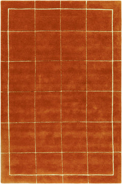 Siarl Burnt Orange Checkered Area Rug - Ornate Home